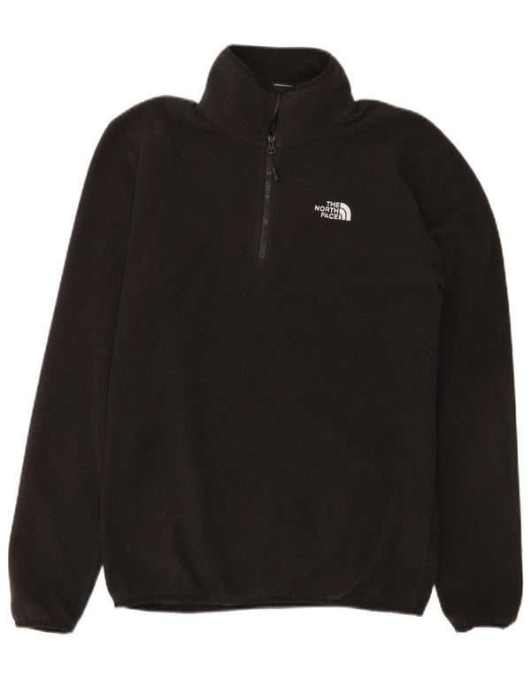 THE NORTH FACE Mens Zip Neck Fleece Jumper Small Black Polyester