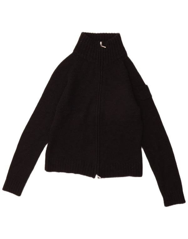 Zara Womens Cardigan Sweater UK 12 Medium Black Acrylic