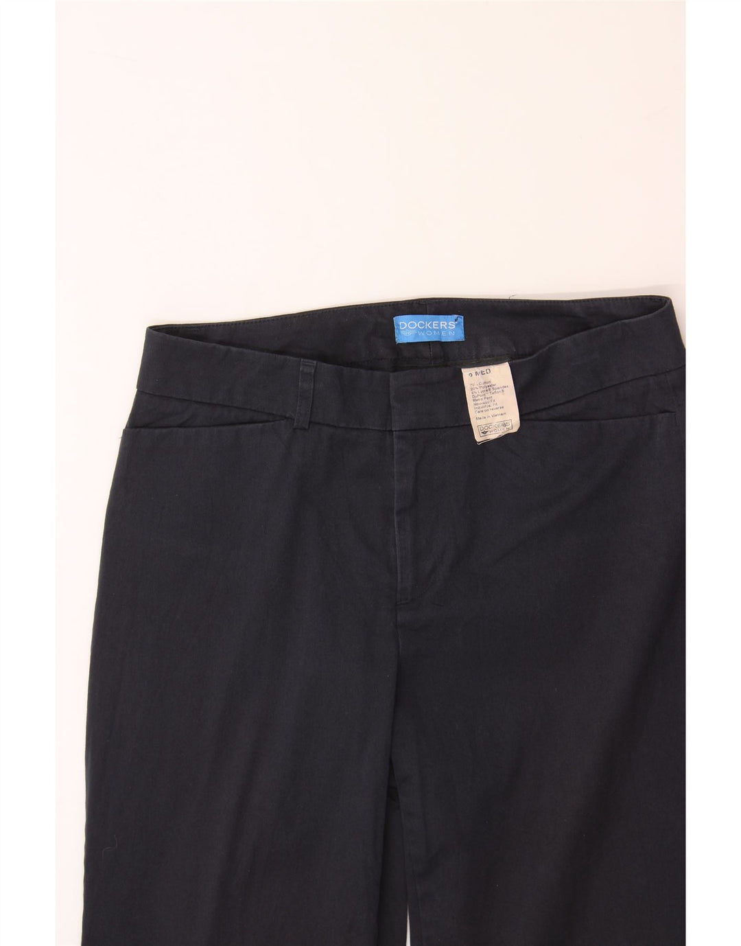 DOCKERS Womens Straight Casual Trousers US 8 Medium W30 L31 Navy Blue Vintage Dockers and Second-Hand Dockers from Messina Hembry 
