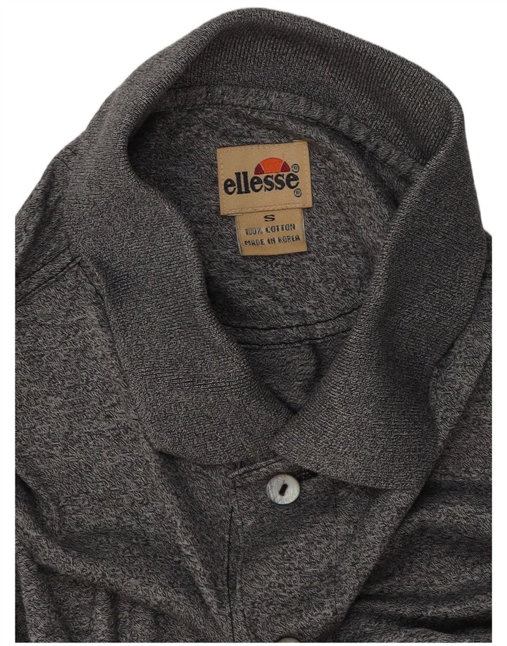 Ellesse Mens Polo Shirt Small Grey Flecked Cotton