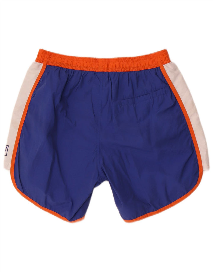 Fila Womens Swimming Shorts UK 12 Medium Blue Colourblock Cotton