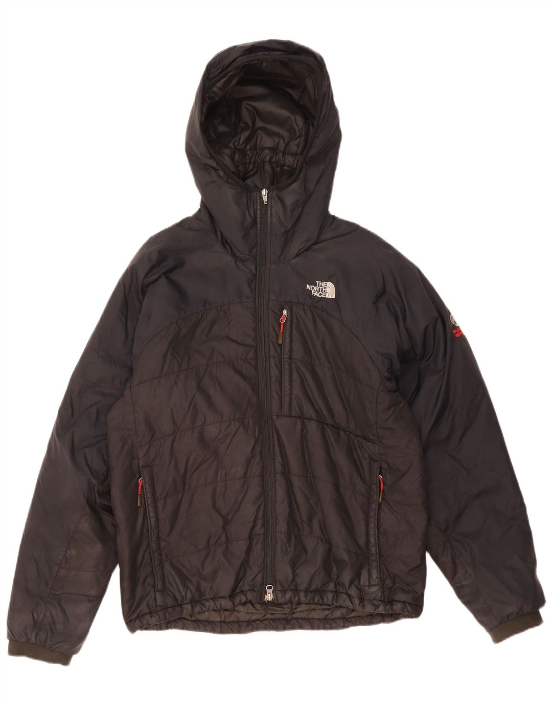 The North Face Mens Hooded Padded Jacket UK 38 Medium Black Colourblock