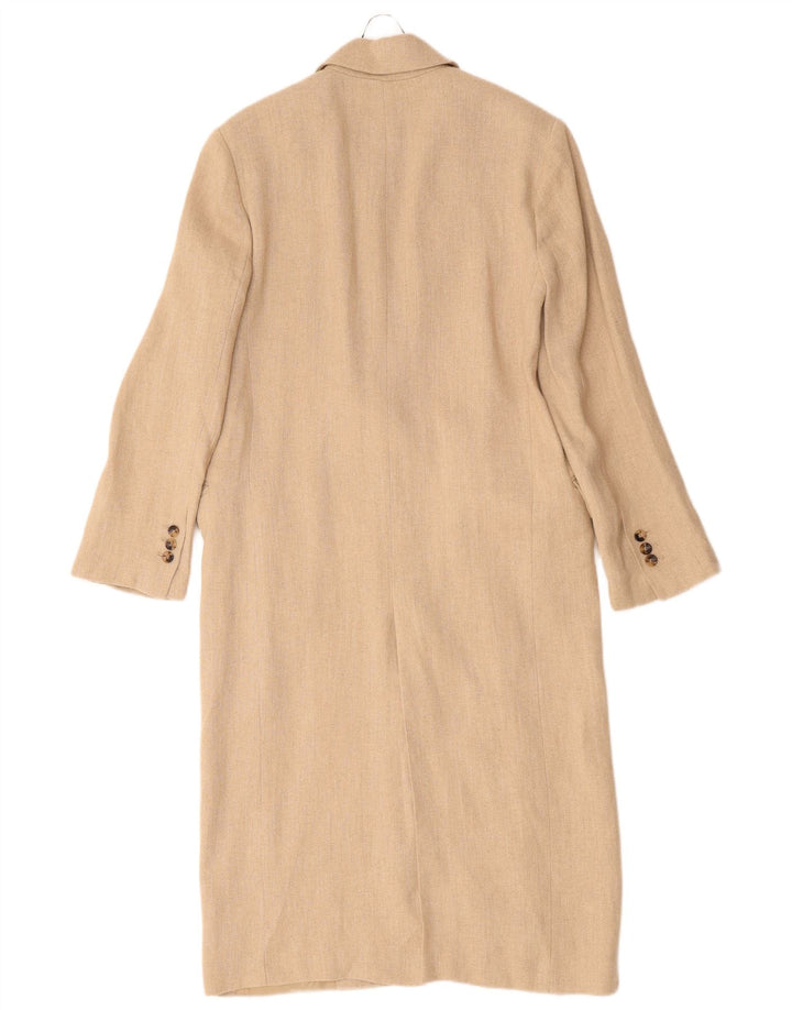 ZARA Womens Oversized Overcoat UK 6 XS Beige Linen