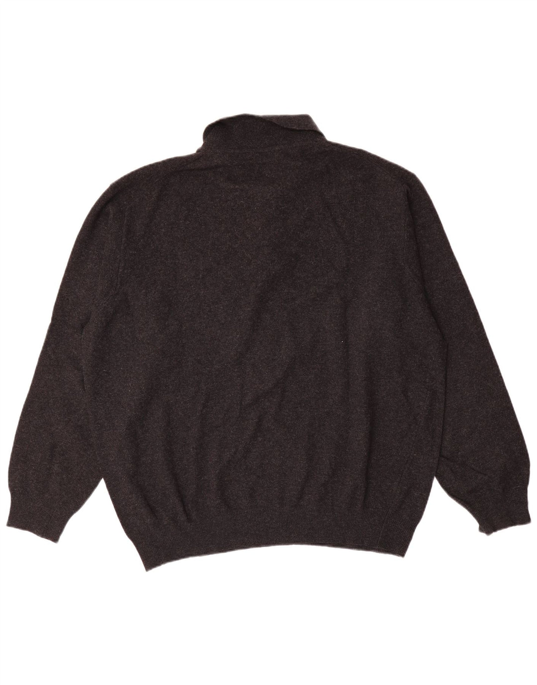 Benetton Mens Polo Neck Jumper Sweater XL Grey New Wool