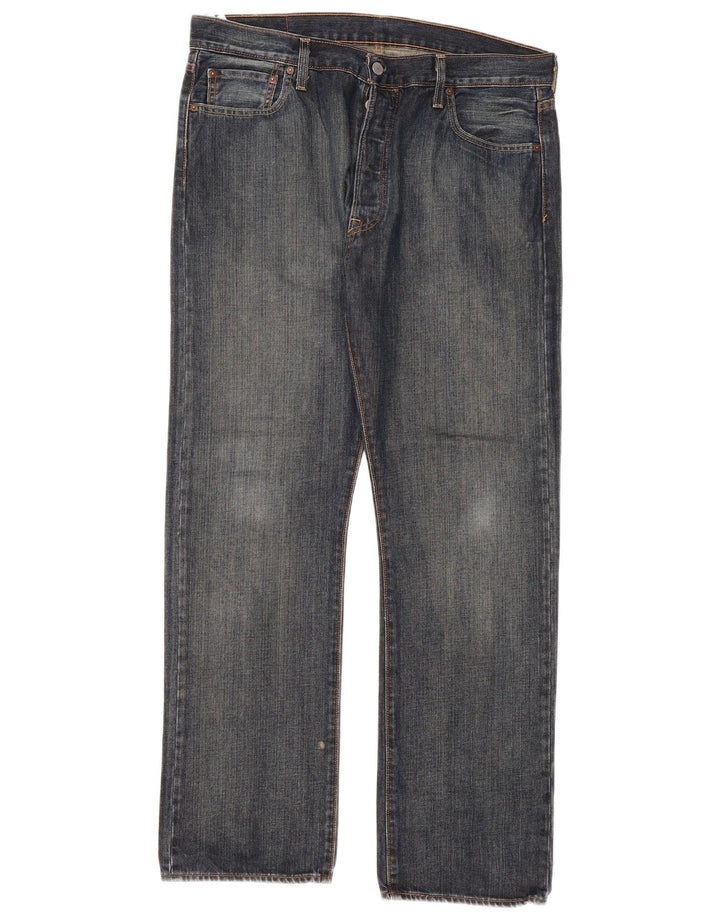 Levi's Mens 501 Straight Jeans W36 L32 Navy Blue Cotton