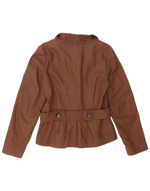 Mathew Williamson Womens Blazer Jacket UK 12 Medium Brown Cotton