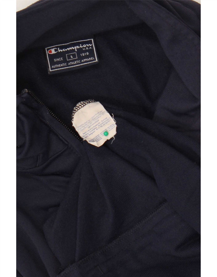 Champion Mens Tracksuit Top Jacket Large Navy Blue Polyester