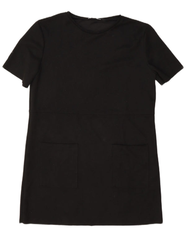 Zara Womens T-Shirt Dress UK 16 Large Black Polyester