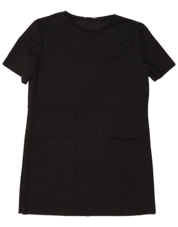 Zara Womens T-Shirt Dress UK 16 Large Black Polyester