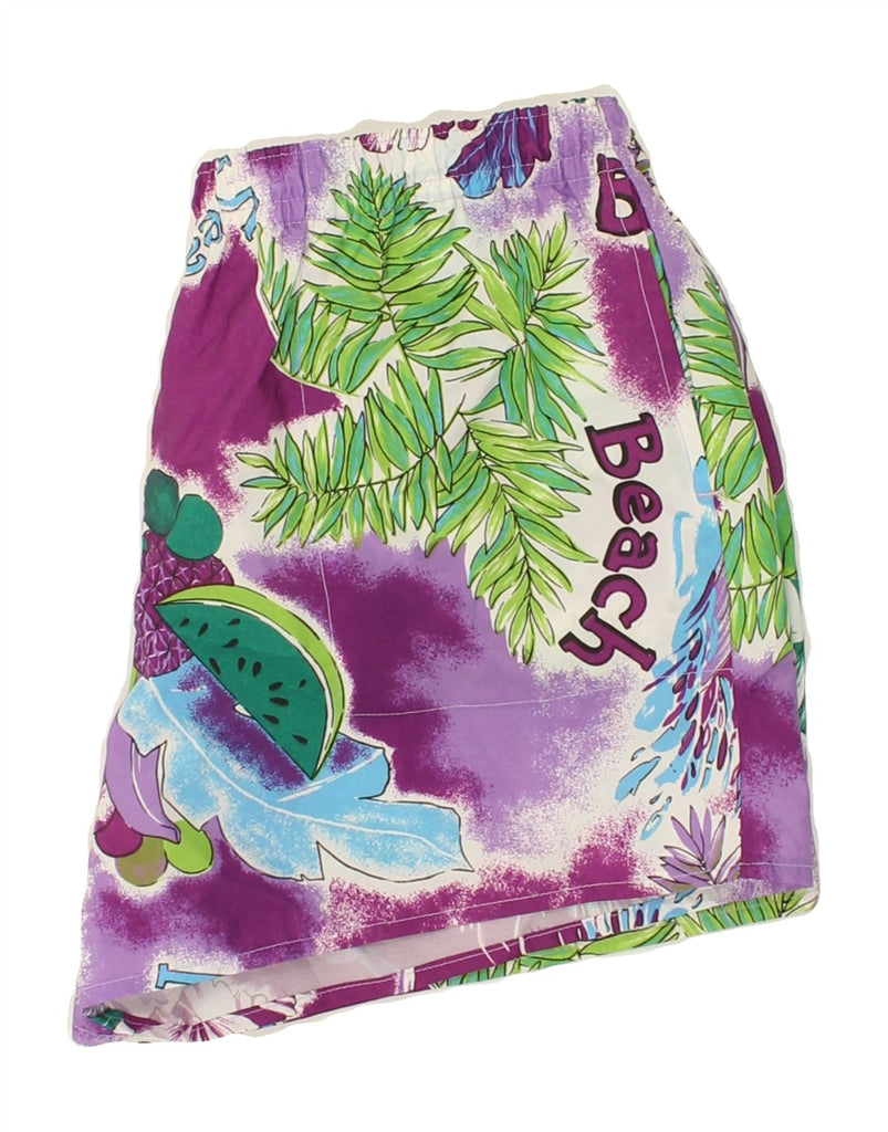 VINTAGE Mens Swimming Shorts IT 50 Large Purple Floral | Vintage Vintage | Thrift | Second-Hand Vintage | Used Clothing | Messina Hembry 