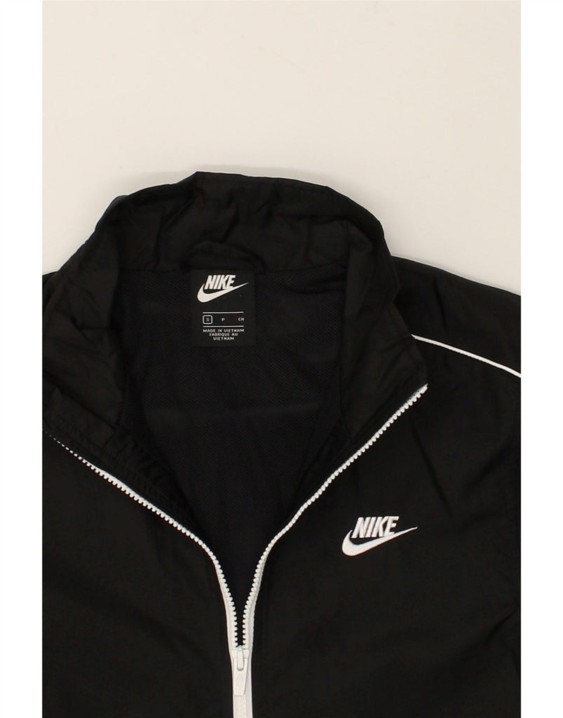 NIKE Mens Tracksuit Top Jacket Small Black Polyester | Vintage Nike | Thrift | Second-Hand Nike | Used Clothing | Messina Hembry 