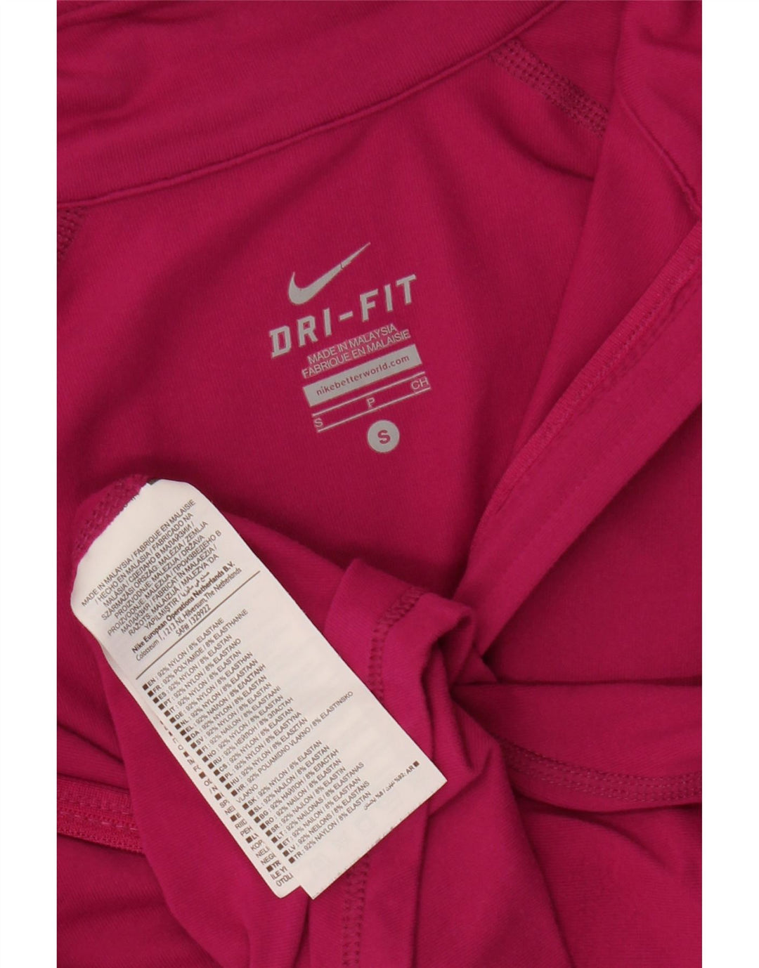 NIKE Womens Dri Fit Zip Neck Pullover Tracksuit Top UK 10 Small Pink Nylon