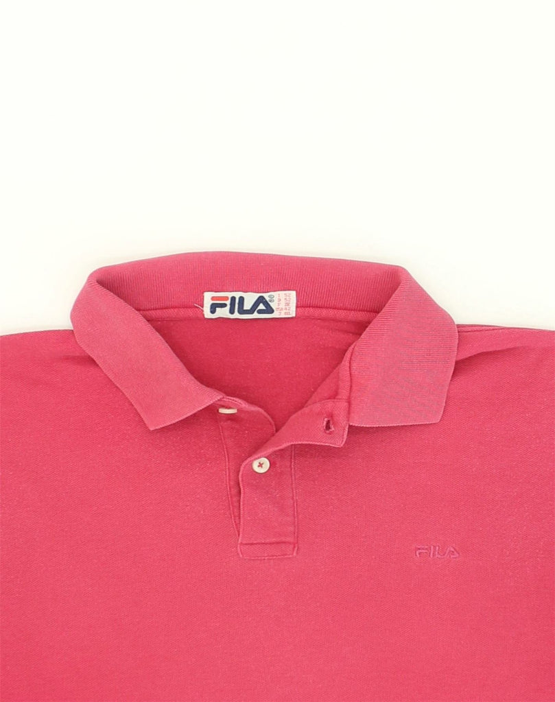 FILA Mens Polo Shirt IT 52 Large Pink Cotton | Vintage Fila | Thrift | Second-Hand Fila | Used Clothing | Messina Hembry 