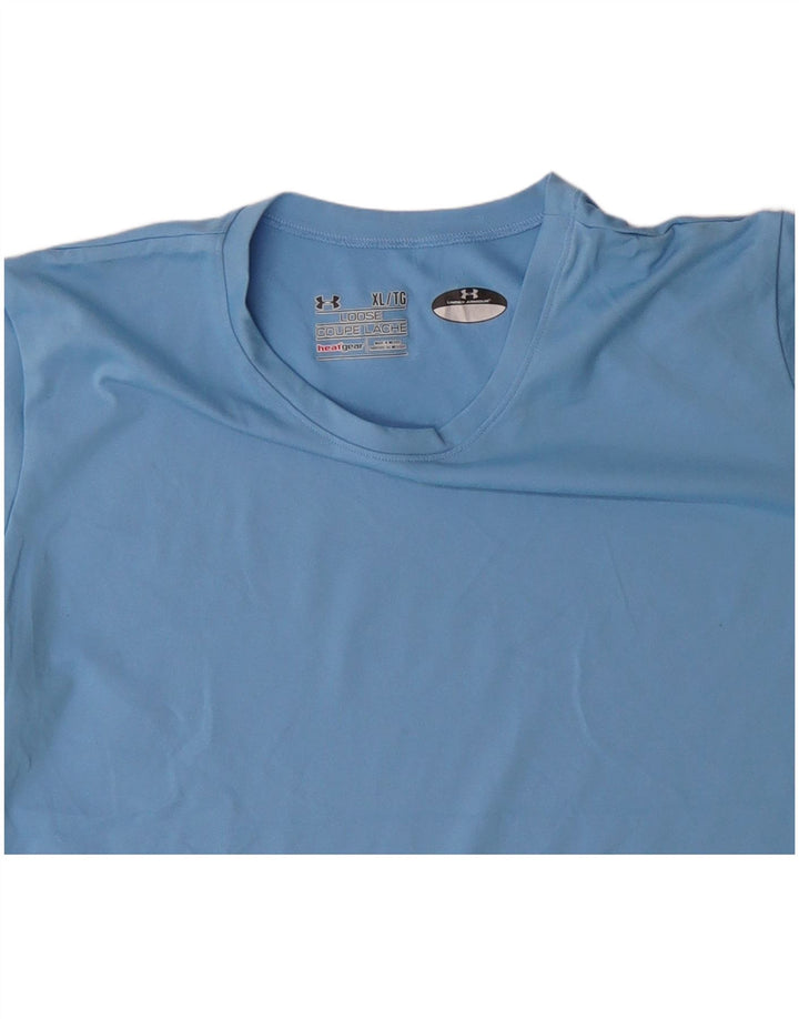 UNDER ARMOUR Womens Heat Gear T-Shirt Top UK 18 XL Blue Polyester