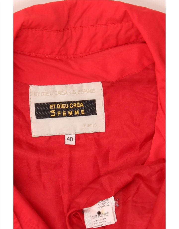Et Dieu Crea La Femme Womens Overcoat EU 40 Medium Red Polyester