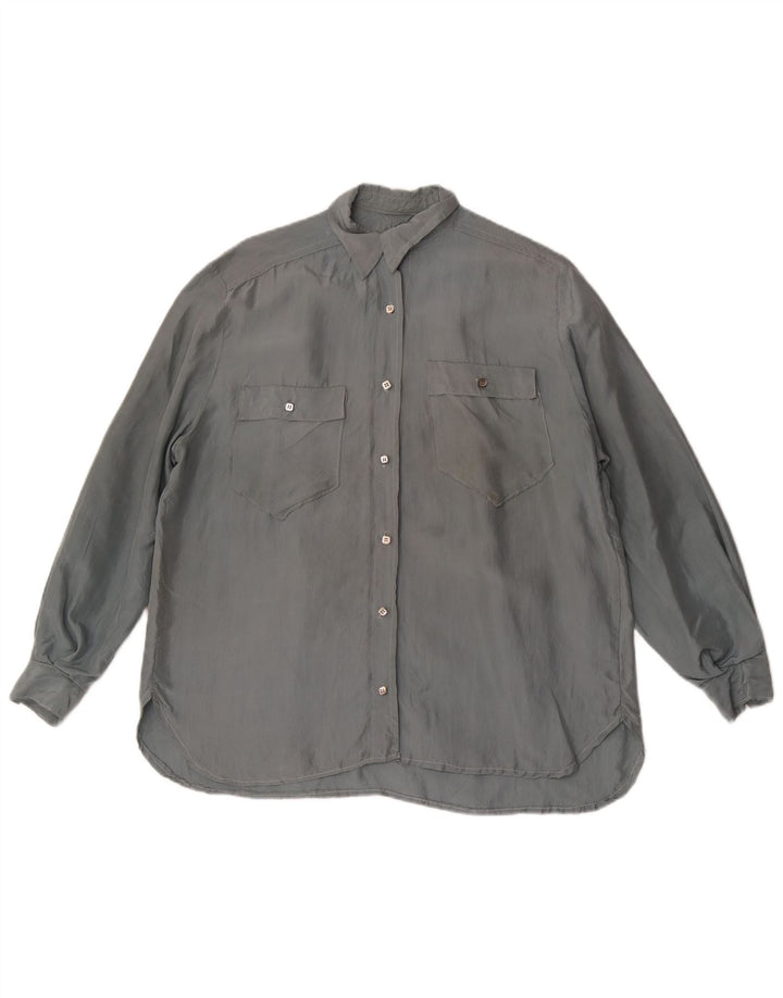 Vintage Womens Shirt Blouse UK 18 XL Grey