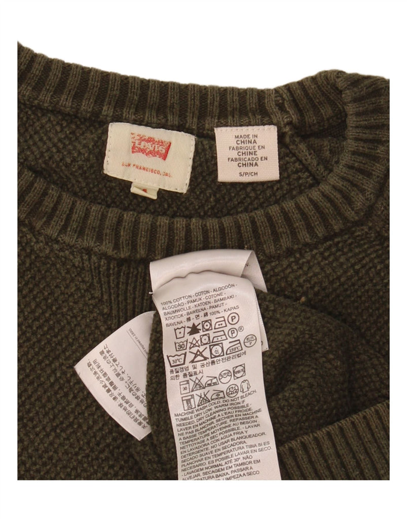 LEVI'S Mens Crew Neck Jumper Sweater Small Khaki Cotton Vintage Levi's and Second-Hand Levi's from Messina Hembry 