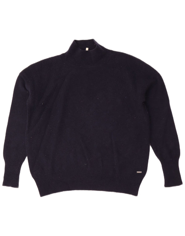 Joules Womens Turtle Neck Jumper Sweater UK 12 Medium Navy Blue Wool