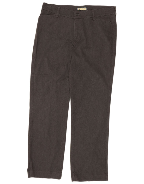 Lee Womens Easy Care Straight Casual Trousers US 16 XL W36 L34 Grey Cotton