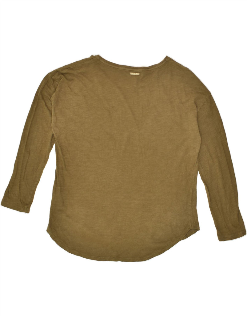 MICHAEL KORS Womens Top Long Sleeve UK 16 Large Khaki Cotton | Vintage Michael Kors | Thrift | Second-Hand Michael Kors | Used Clothing | Messina Hembry 