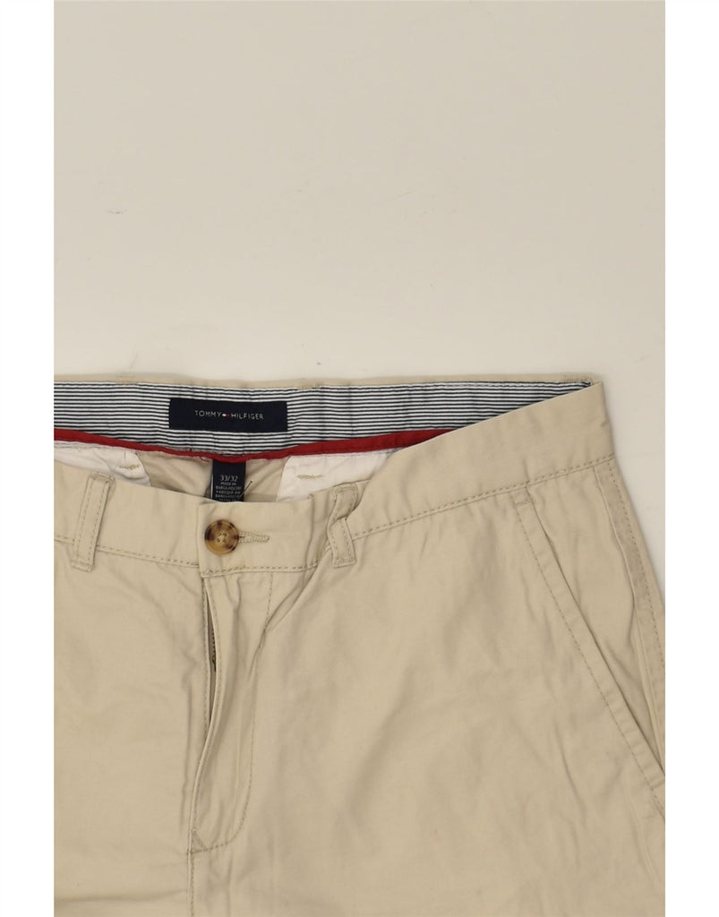 TOMMY HILFIGER Mens Straight Chino Trousers W33 L32 Beige Cotton | Vintage Tommy Hilfiger | Thrift | Second-Hand Tommy Hilfiger | Used Clothing | Messina Hembry 