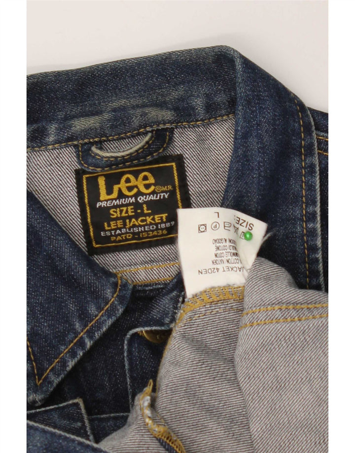 Lee Womens Denim Jacket UK 14 Large Blue Cotton