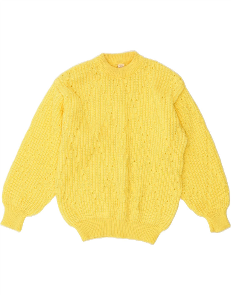 VINTAGE Womens Crew Neck Jumper Sweater Large Yellow Acrylic | Vintage Vintage | Thrift | Second-Hand Vintage | Used Clothing | Messina Hembry 