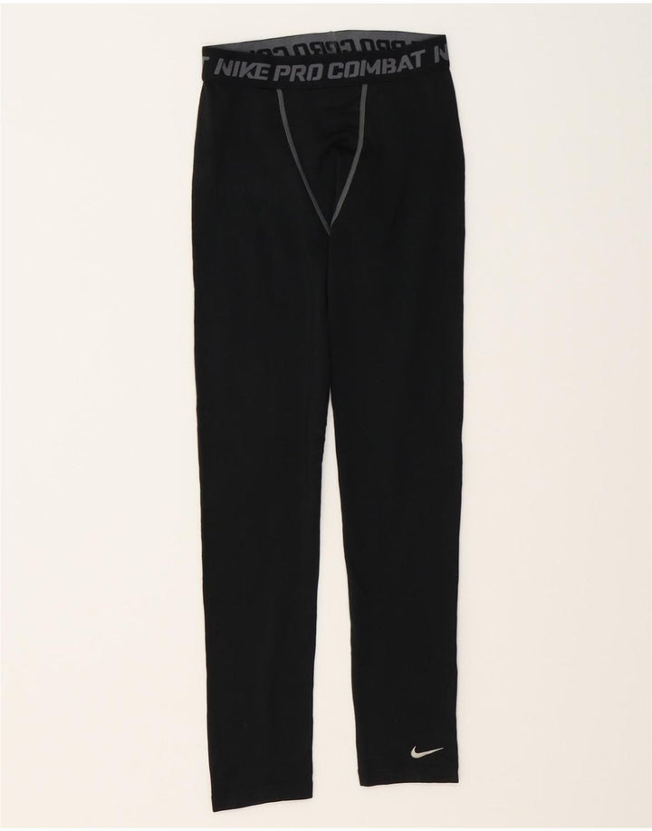 NIKE Boys Dri Fit Graphic Leggings 12-13 Years Large Black Polyester Vintage Nike and Second-Hand Nike from Messina Hembry 