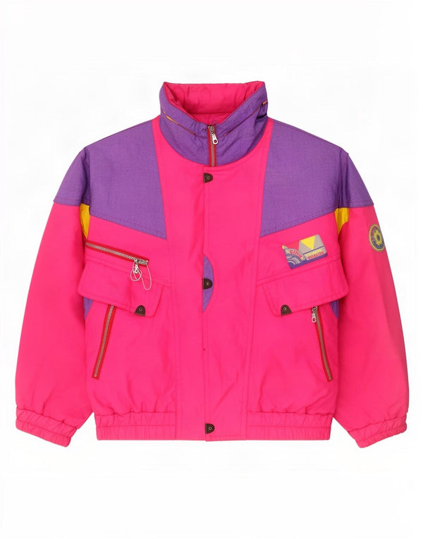 Elho Mens Loose Fit Ski Jacket IT 48 Medium Pink Colourblock Polyester