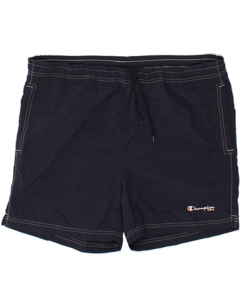 CHAMPION Mens Sport Shorts 2XL Navy Blue | Vintage Champion | Thrift | Second-Hand Champion | Used Clothing | Messina Hembry 