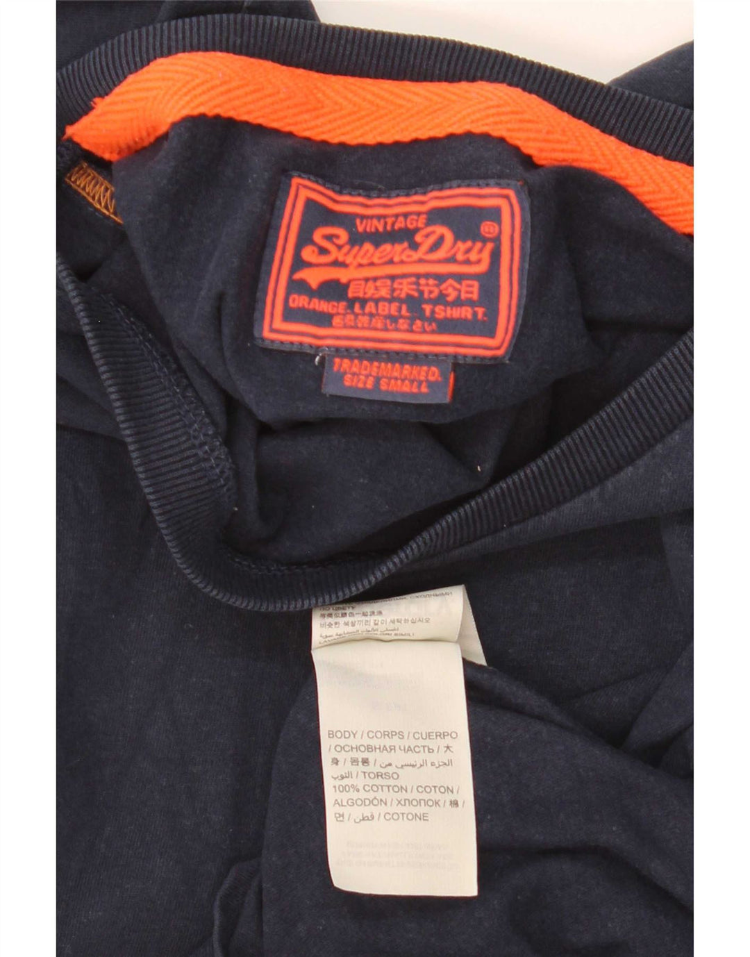 Superdry Mens T-Shirt Top Small Navy Blue Cotton
