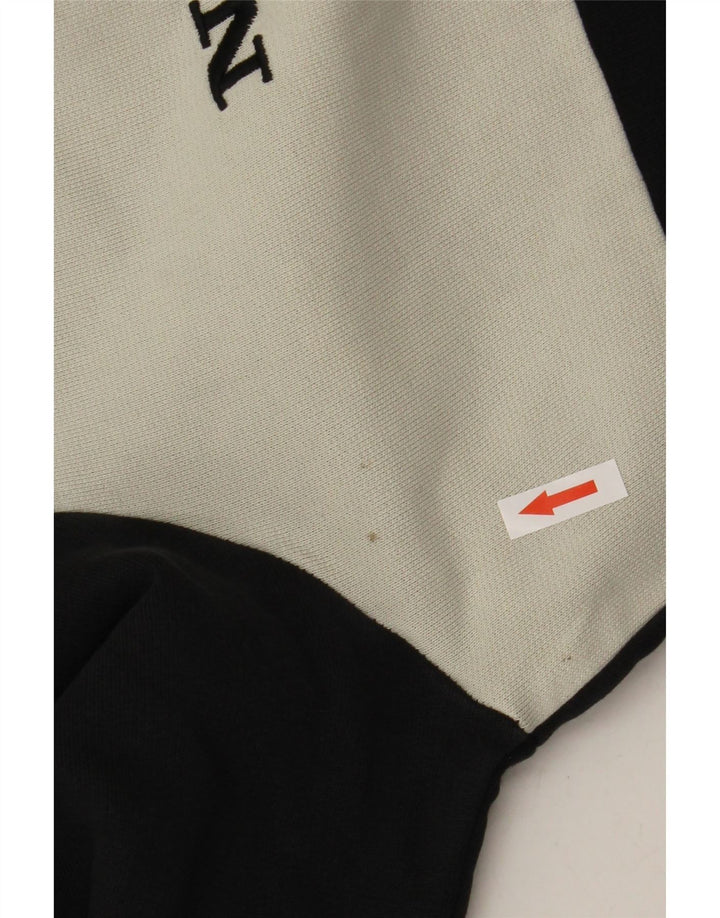 North Sails Mens Graphic Hoodie Jumper Medium Black Colourblock Cotton