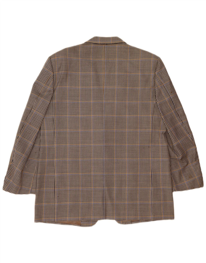 Luigi Botto Mens 2 Button Blazer Jacket UK 42 XL Brown Houndstooth