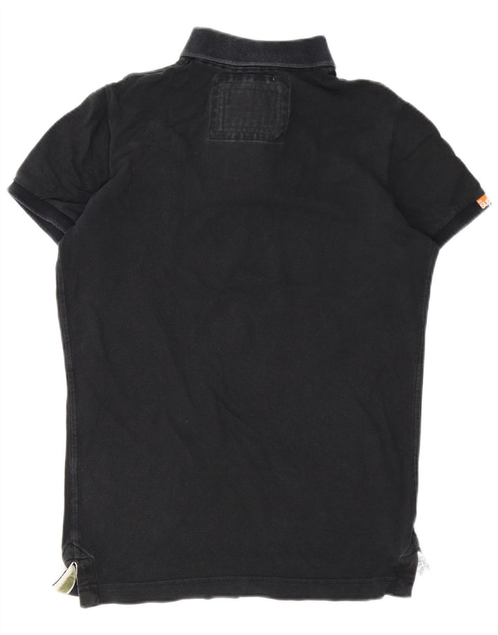 Superdry Mens Polo Shirt Medium Black Cotton