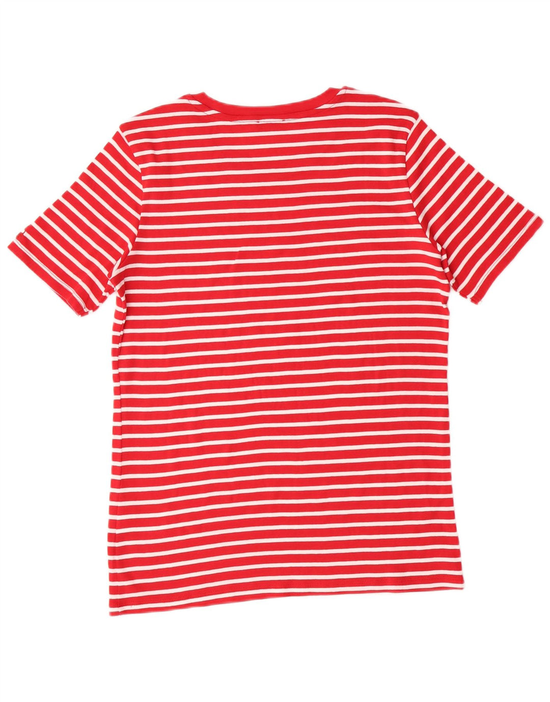 Benetton Womens T-Shirt Top UK 14 Large Red Striped Cotton
