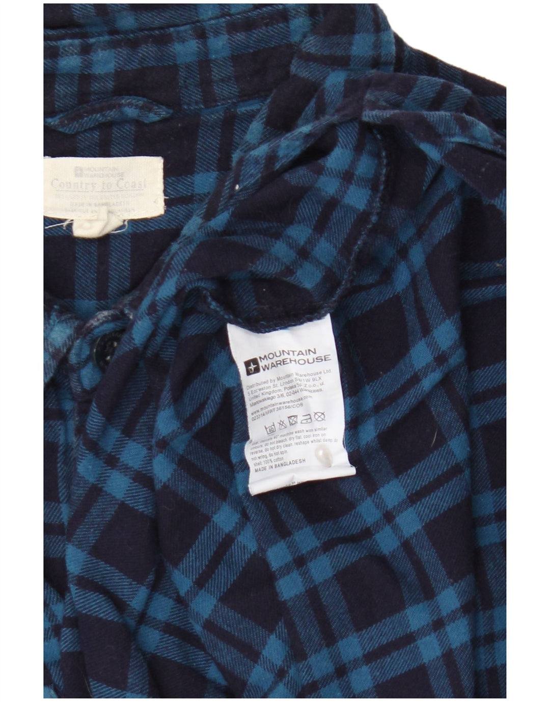 Mountain Warehouse Mens Flannel Shirt Large Blue Check Cotton