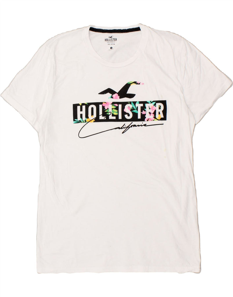 HOLLISTER Mens Graphic T-Shirt Top Small White Cotton | Vintage Hollister | Thrift | Second-Hand Hollister | Used Clothing | Messina Hembry 