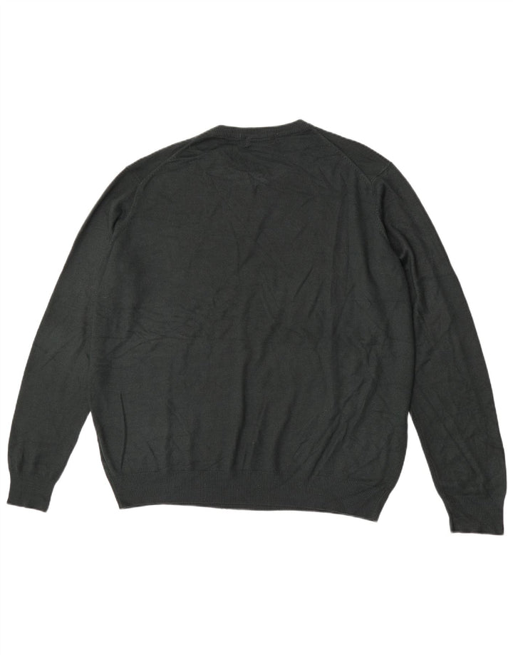 James Pringle Mens Crew Neck Jumper Sweater XL Black Acrylic