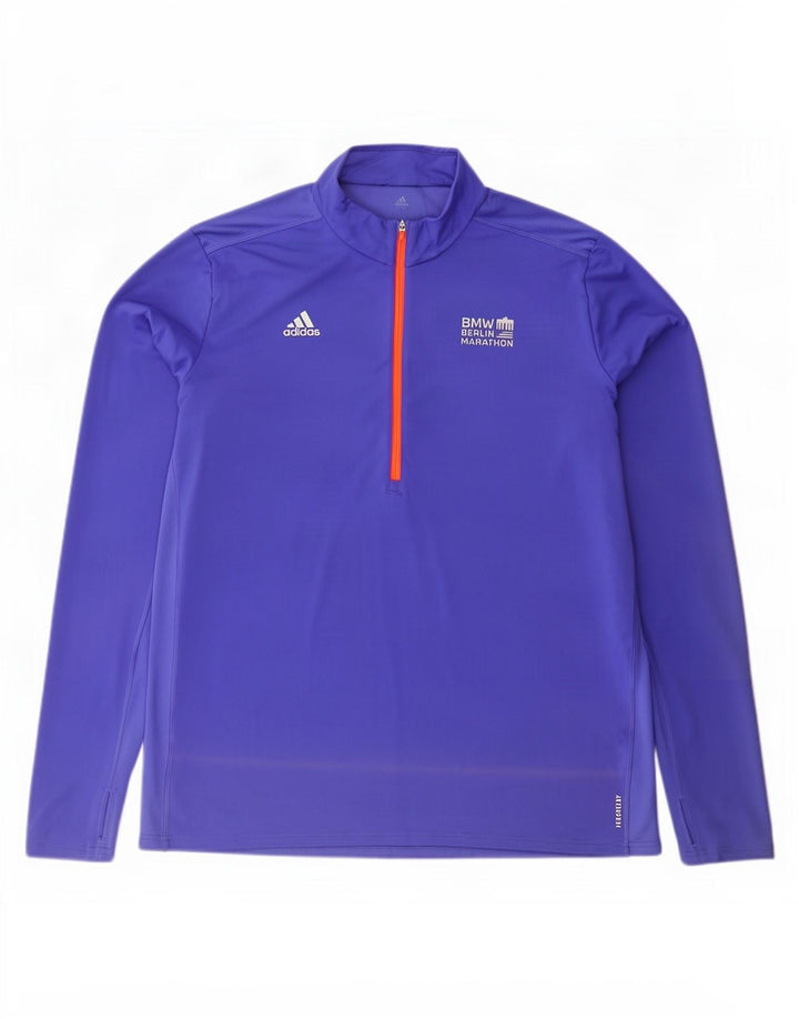 Adidas Mens Aeroready Zip Neck Pullover Tracksuit Top XL Purple