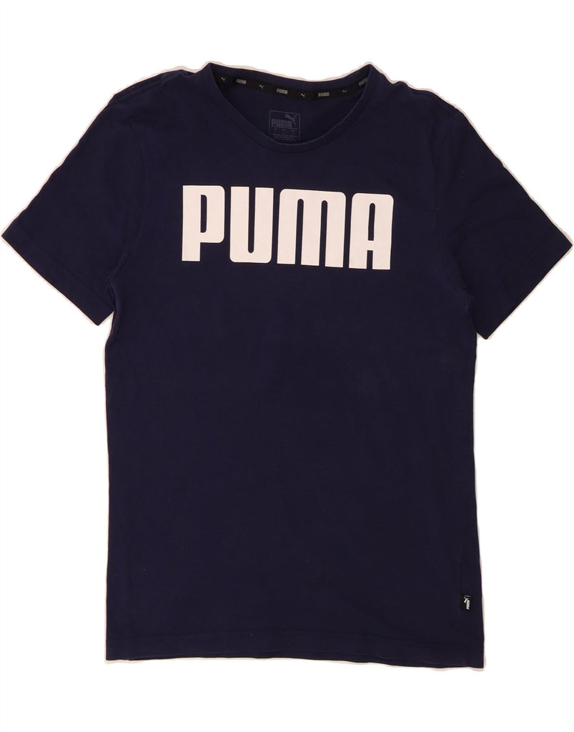 PUMA Mens Graphic T-Shirt Top Small Navy Blue Cotton Vintage Puma and Second-Hand Puma from Messina Hembry 