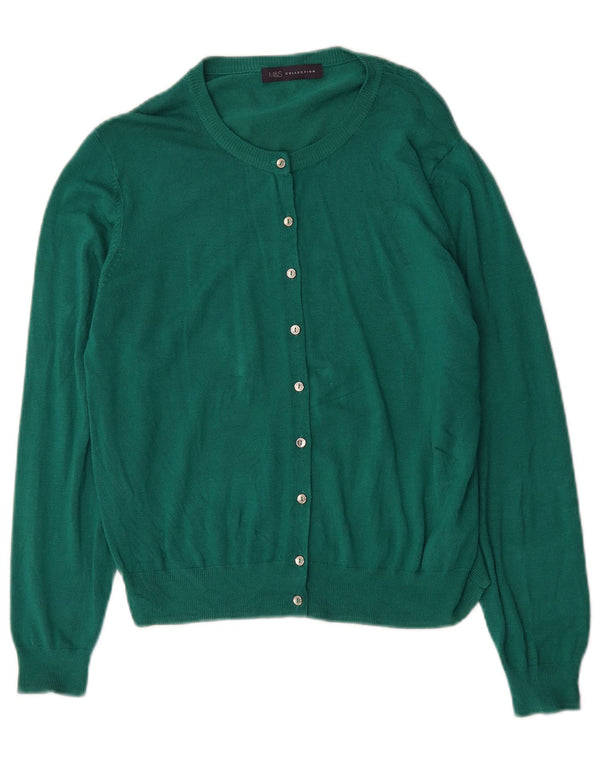 Marks & Spencer Womens Cardigan Sweater UK 16 Large Green Viscose