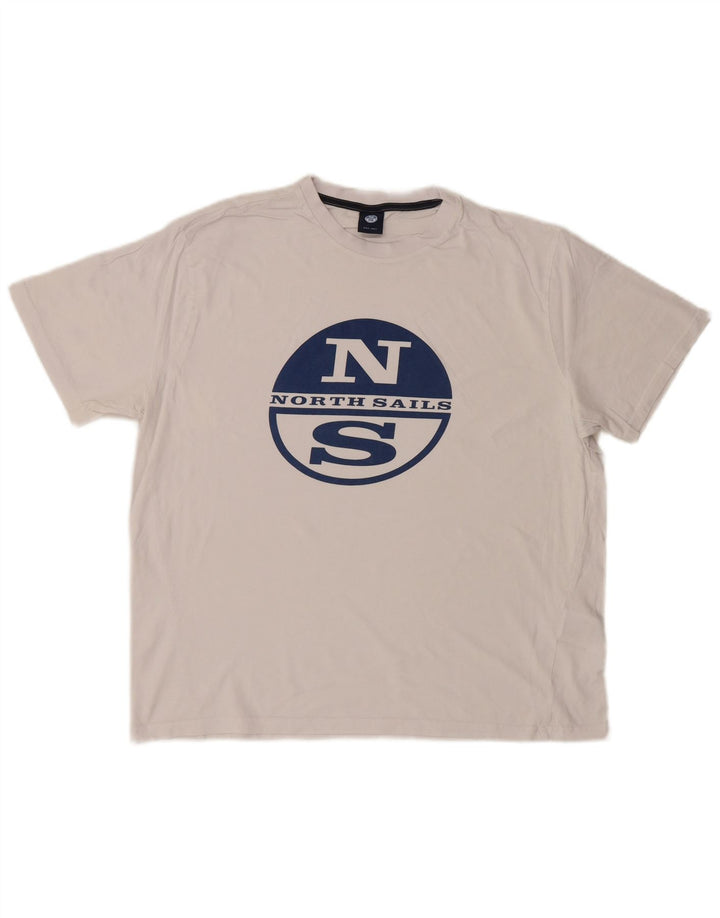 North Sails Mens Graphic T-Shirt Top Large White Cotton