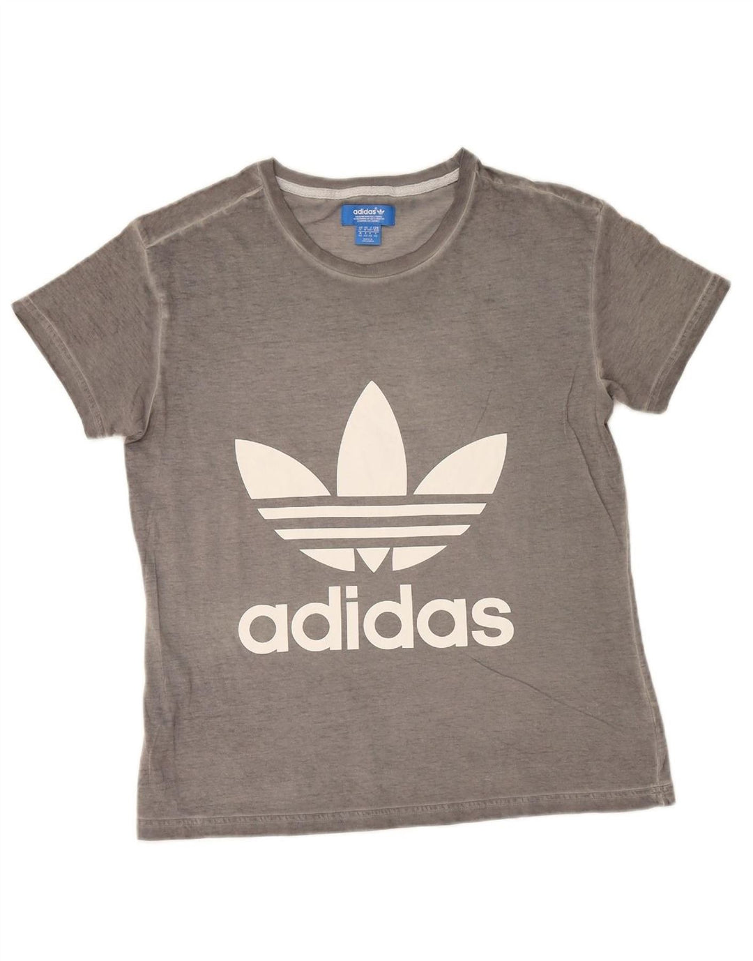 ADIDAS Womens Graphic T-Shirt Top UK 14 Large Grey