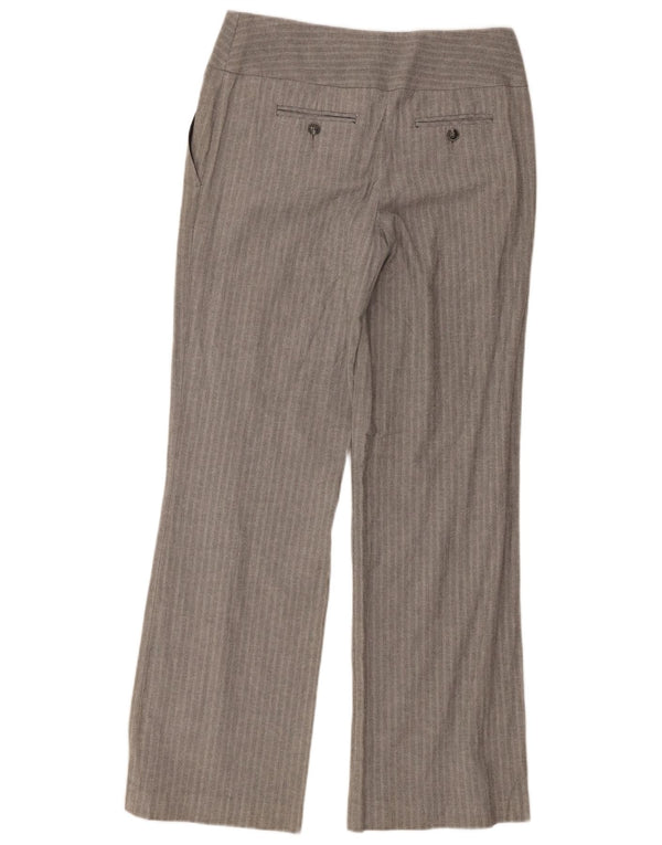 Marks & Spencer Womens Chino Trousers UK 10 Small W30 L32 Grey Pinstripe