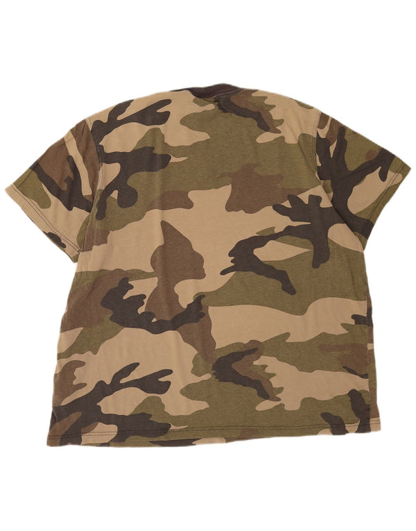 Adidas Mens Graphic T-Shirt Top XL Khaki Camouflage Cotton