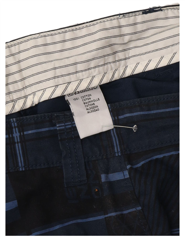 O'Neill Mens Chino Shorts W36 Large Navy Blue Check Cotton