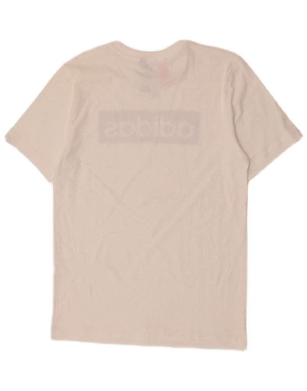 Adidas Boys Graphic T-Shirt Top 13-14 Years White Cotton