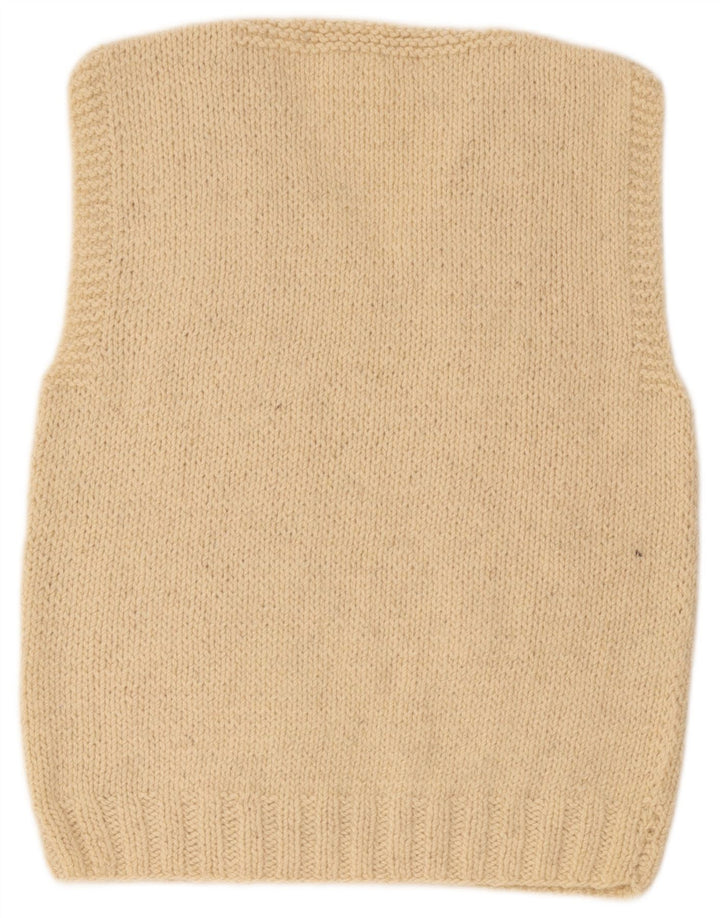 Vintage Mens Vest Tank Top Medium Beige
