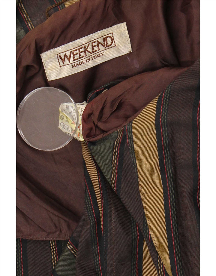 Weekend Womens 1 Button Blazer Jacket UK 14 Large Multicoloured Striped