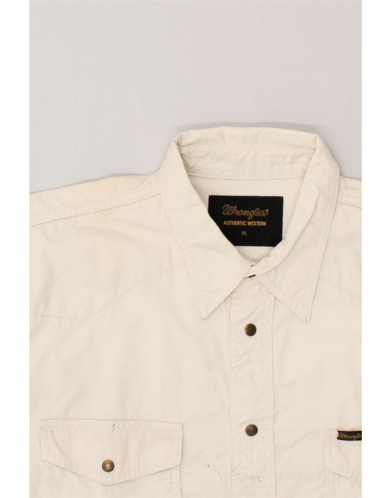 WRANGLER Mens Shirt XL Off White Cotton | Vintage Wrangler | Thrift | Second-Hand Wrangler | Used Clothing | Messina Hembry 